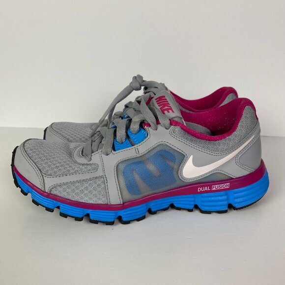 Nike Dual Fusion ST 2 Running Shoes Women's 8 Gray Blue ST2 Sneakers  454240 019 - Picture 1 of 11